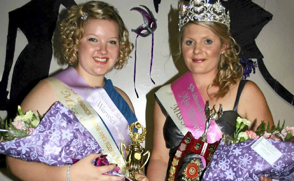 Runner-up Anneliese Mickan and Miss Showgirl 2012 and Miss Fundraiser Emma Pails. Runner-up Anneliese Mickan and Miss Showgirl 2012 and Miss Fundraiser Emma Pails.